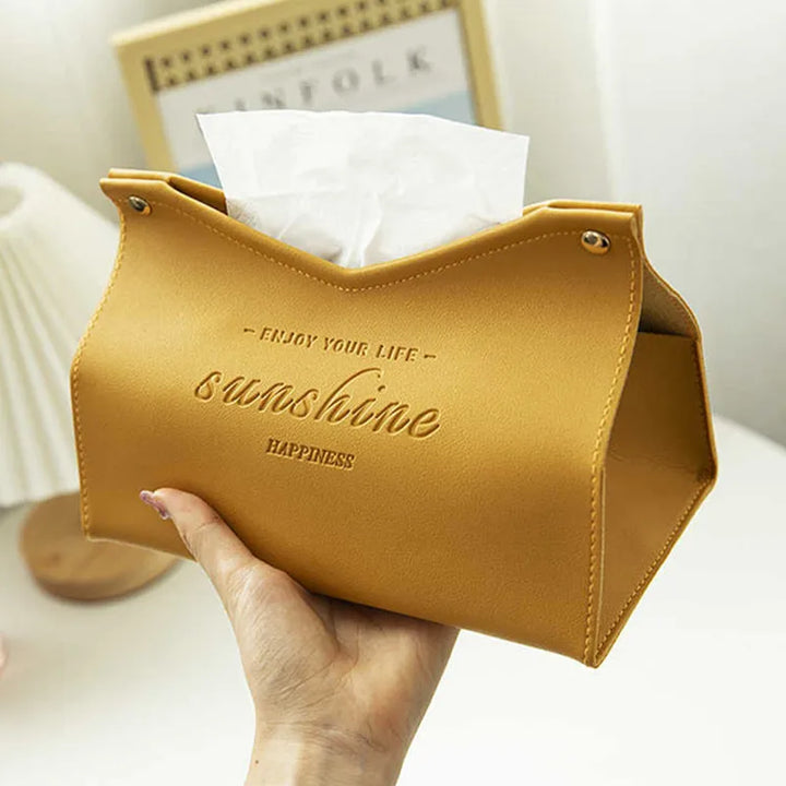 Leather Tissue Box - Nordic Car &amp; Home Decor, Large Storage Napkin Holder