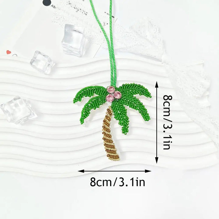 Coconut Tree Sequin Patch Keyring Bag Pendant Handmade