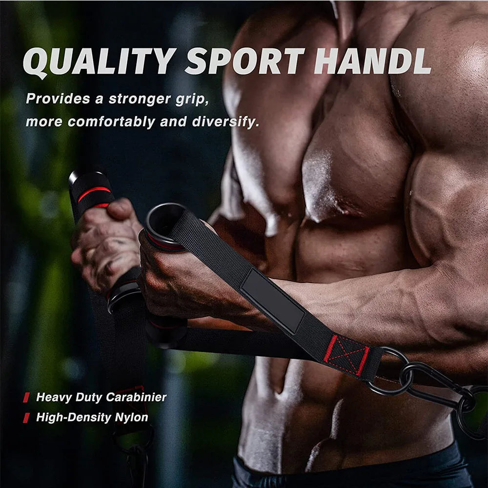 Heavy Duty D-Ring Metal Gym Handles - Fitness Equipment for Cable Machines &amp; Resistance Bands