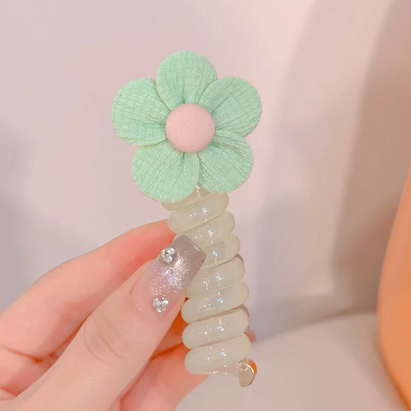 colourful Butterfly Hair Gum for Kids - Non-Damaging Hair Rope, Braided Telephone Line Ponytail Headband