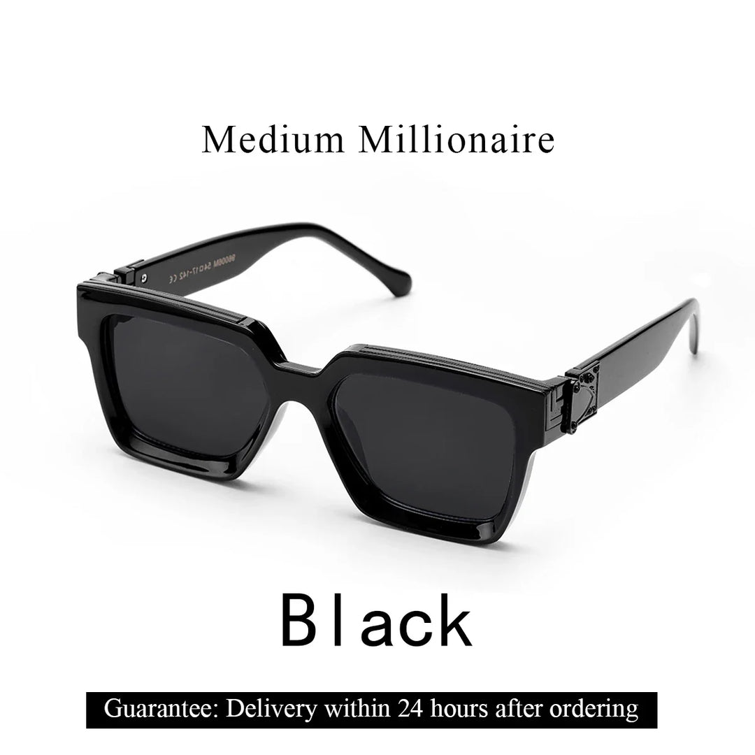 Sunglasses Black Retro Square Shades Luxury Fashion Eyewear Fall 2026 Trend Gift Idea