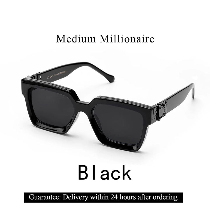 Sunglasses Black Retro Square Shades Luxury Fashion Eyewear Fall 2026 Trend Gift Idea