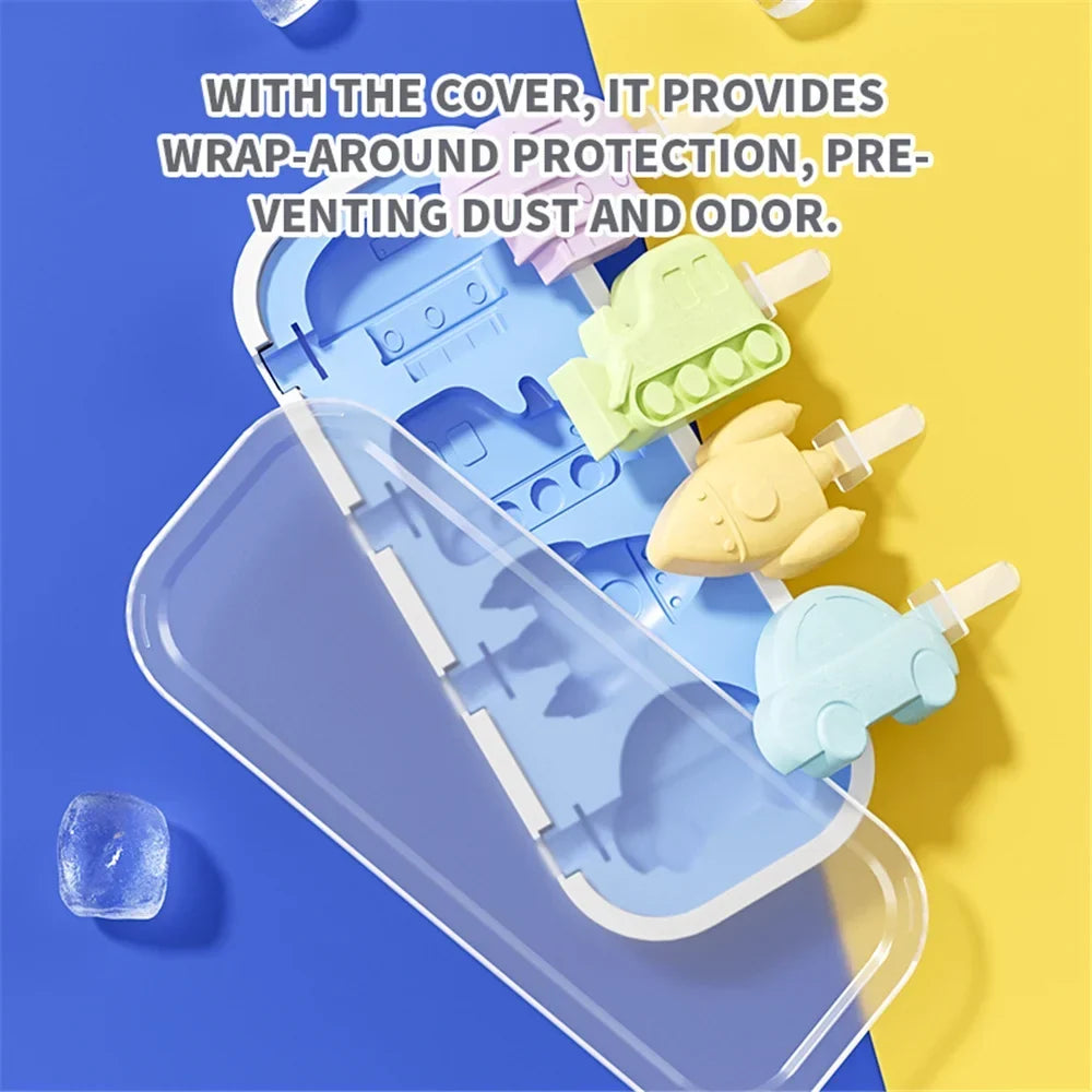 Reusable Silicone Ice Cream Mold and Ice Pop Maker - Food Grade, Non-Stick, Easy to Clean, Temperature Resistant