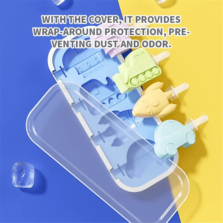 Reusable Silicone Ice Cream Mold and Ice Pop Maker - Food Grade, Non-Stick, Easy to Clean, Temperature Resistant