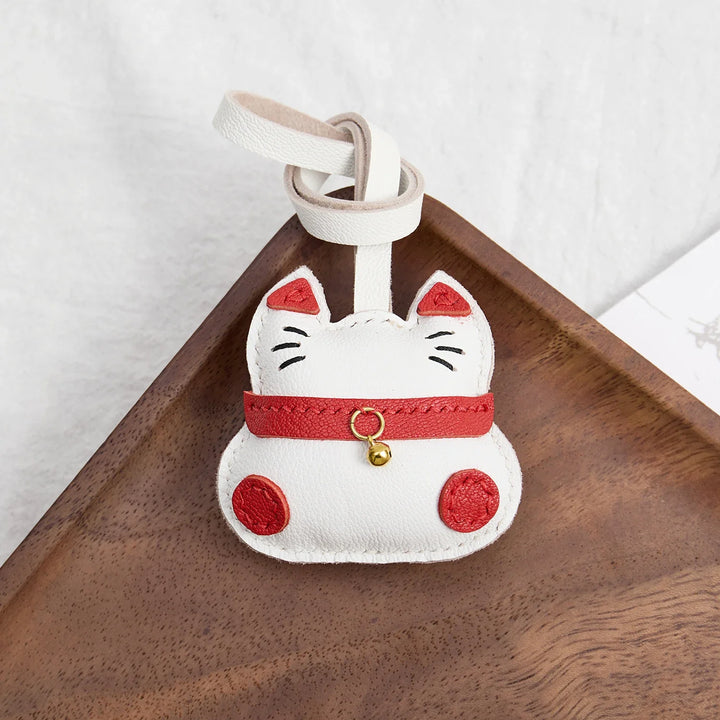 Leather Bag Charm No Face Keychain Black Cozy Cute Gift