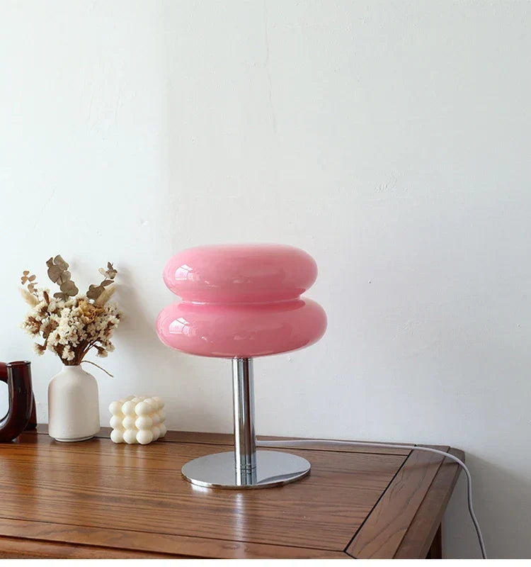 Macaron Glass Table Lamp Trichrome Night Light Eye Guard