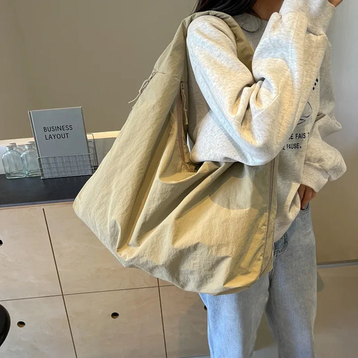 Lightweight Versatile Women Shoulder Bag - Slouchy Nylon