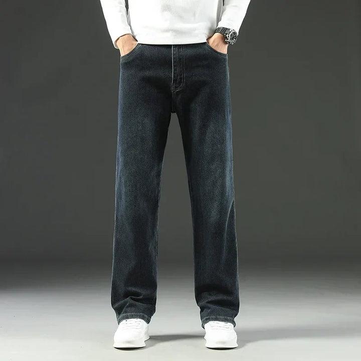 Stretchy Men’s Jeans - Wide Leg, Cotton, Business Casual