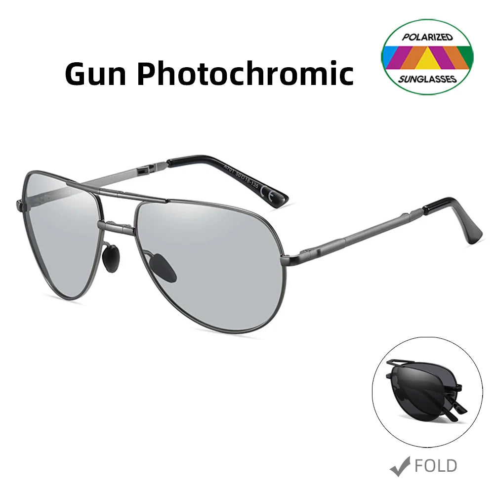 Aviator Sunglasses Foldable Metal Pilot Style Polarized UV400 Sun Glasses, Summer 2026 Trend, All-Day Comfort