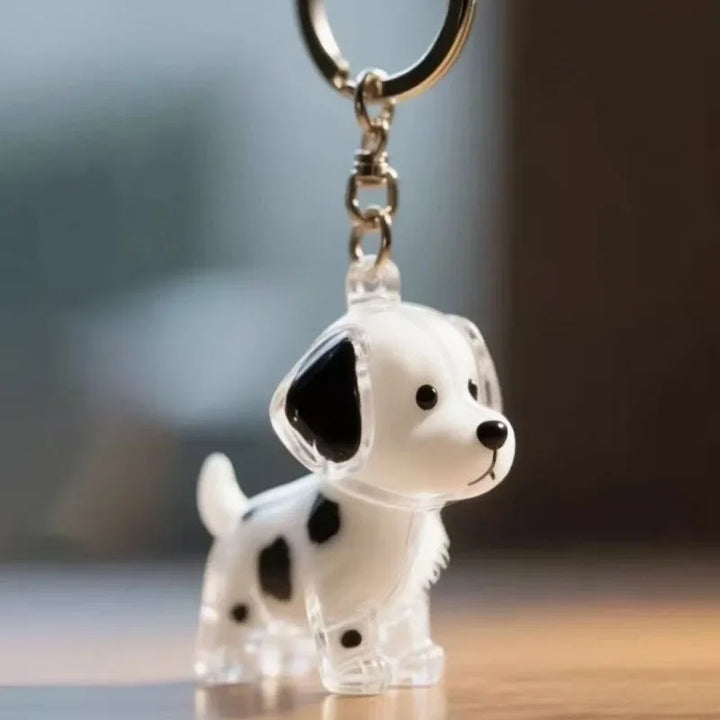 Dog Hair Keepsake Keychain Pendant Clear Resin Charm