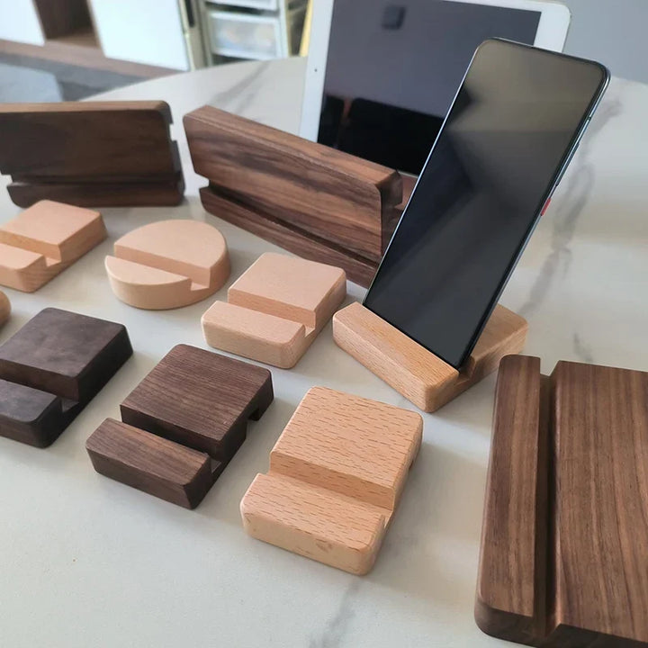 Universal Solid Wood Desk Stand Holder for Mobile Phones &amp; Tablets - Home Accessories