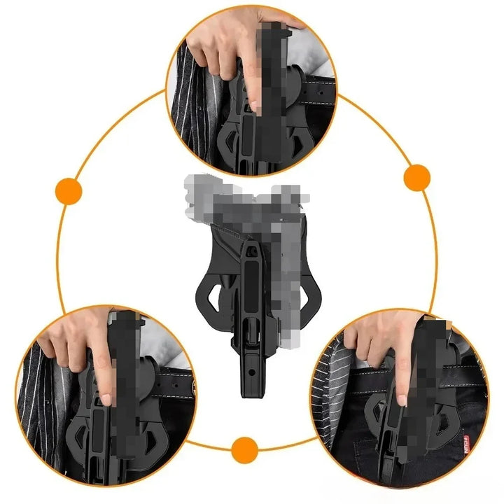 Nylon Pistol Belt Holster - Universal Fit for Double Stack 9mm Handguns, Airsoft and Outdoor Carry