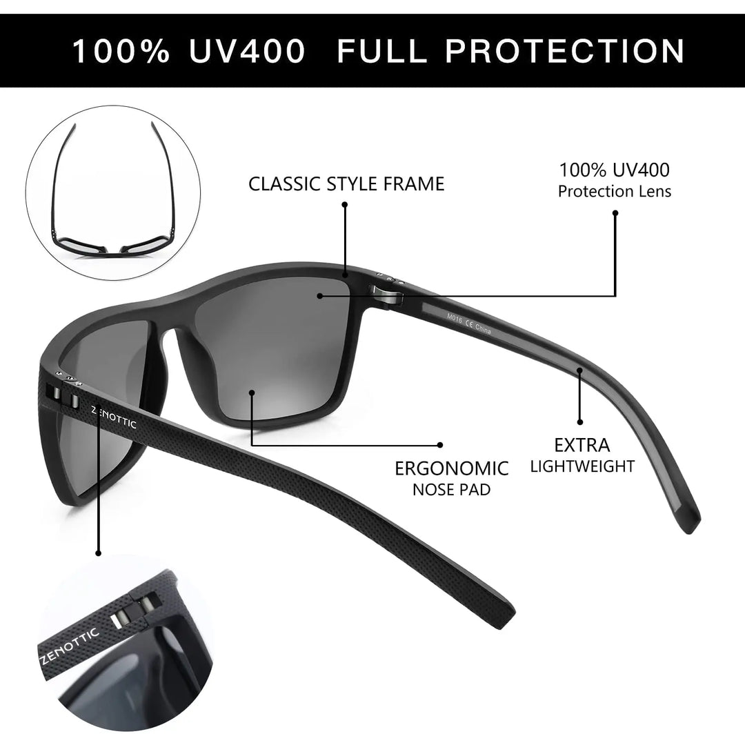 Polarized Sunglasses – Lightweight TR90 Frame Square Sunglasses UV400 Protection, Outdoor Summer 2026