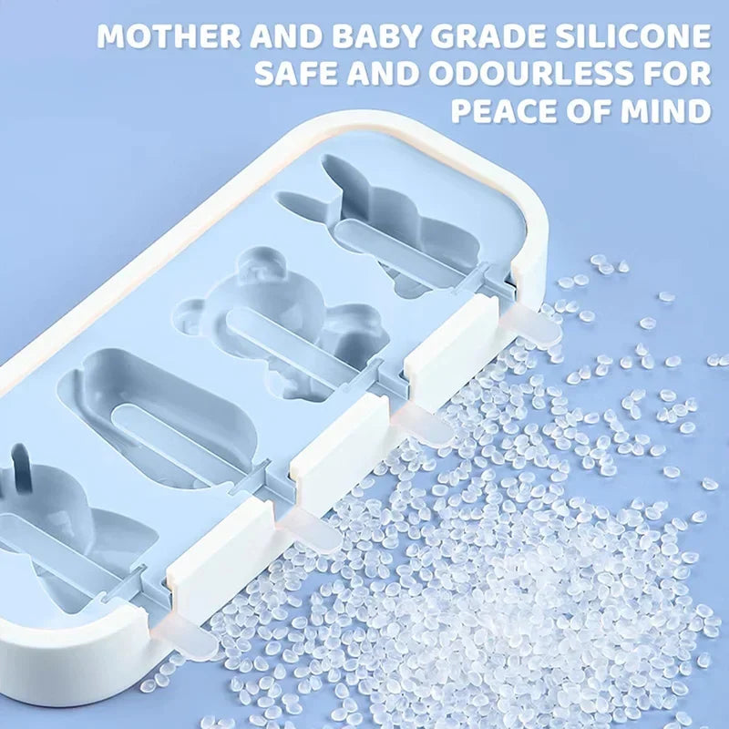 Silicone Mini Popsicle Molds Set for Kids, BPA Free Reusable Ice Pop Maker, Easy Release and Dishwasher Safe