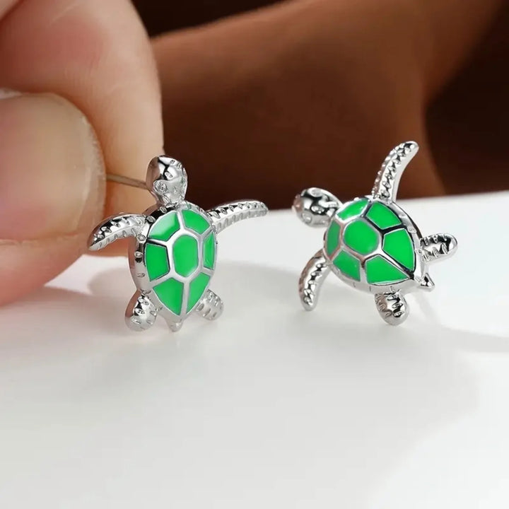 Sea Turtle Stud Earrings Cute Animal Jewelry Trend 2026 Summer Accessory Gift Idea For Ocean Lovers