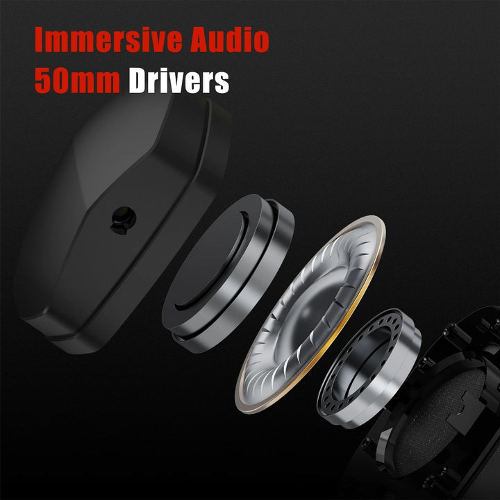 Wireless Gaming Headset With Mic Active Noise Cancellation