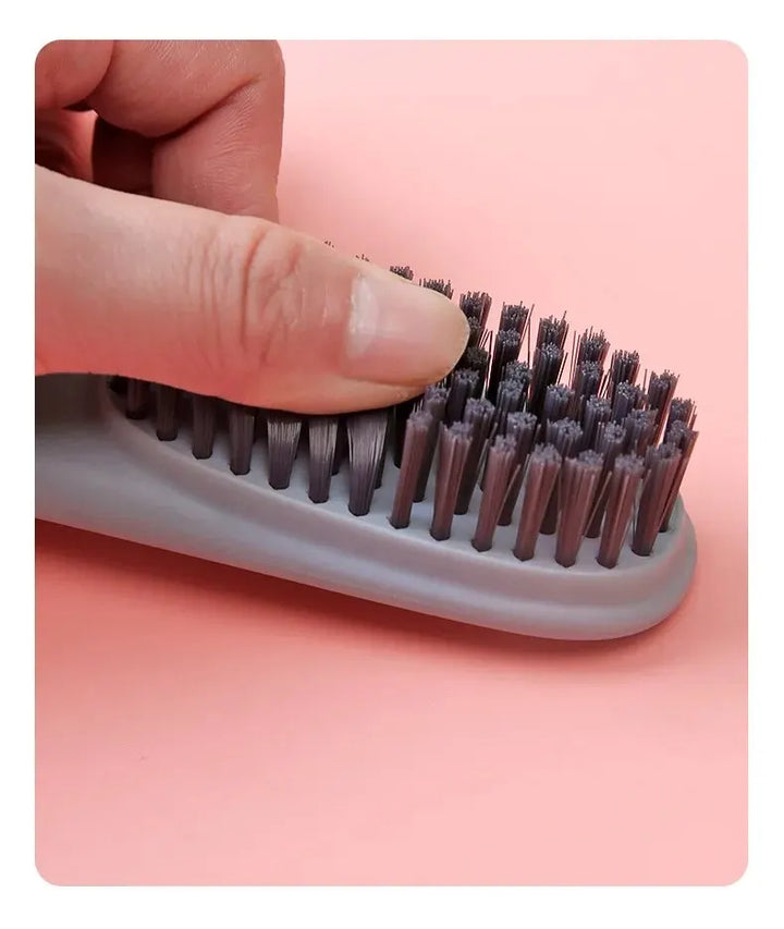 Soft Bristled 2pc Household Cleaning Brushes - Long Handle Shoe &amp; Clothes Brush Set