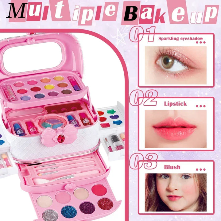 Kids Makeup Kit Toy Set Washable Pretend Play Makeup Back To School 2025 Gift Idea
