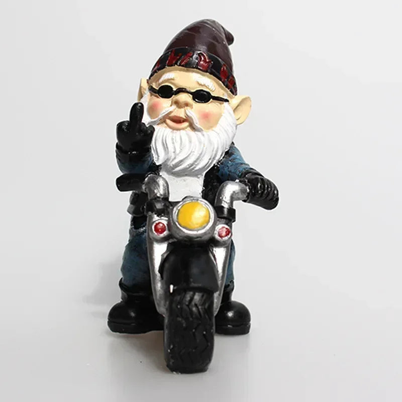 Garden Gnome Resin Statue Motorcycle Rider Dwarf Figurine Fall 2026 Outdoor Yard Decor Gift Idea