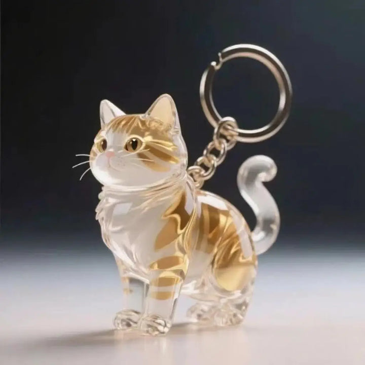 Dog Hair Keepsake Keychain Pendant Clear Resin Charm