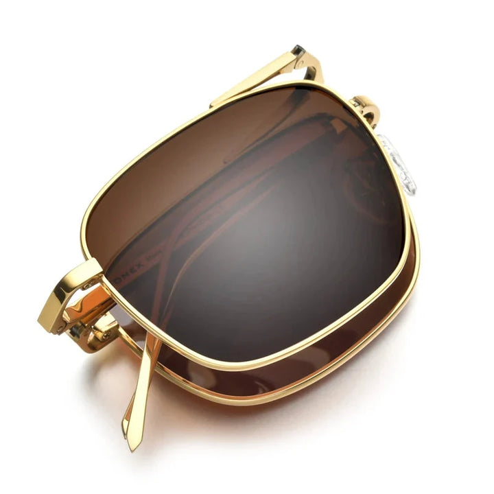 Polarized Sunglasses Titanium Folding Square Frame Ultralight Travel Eyewear Summer 2026 UV Protection