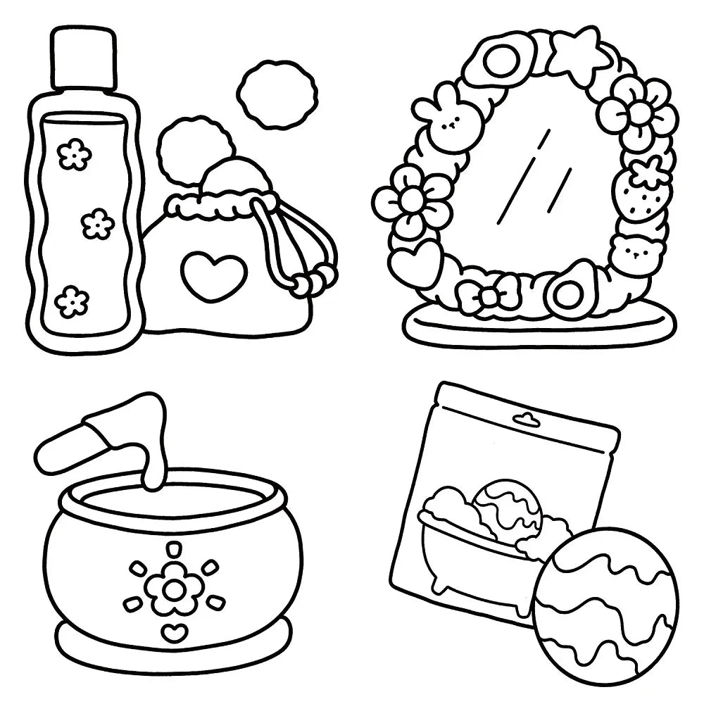 Adult colouring Book Cosmetics Themed Bold Easy Patterns Fall 2025 Gift Idea