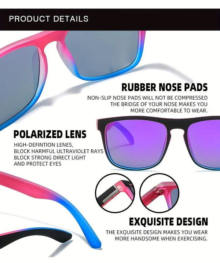 Polarized Sunglasses Three Pack Square Gradient Frames UV400 Anti Glare For Summer Travel Gift