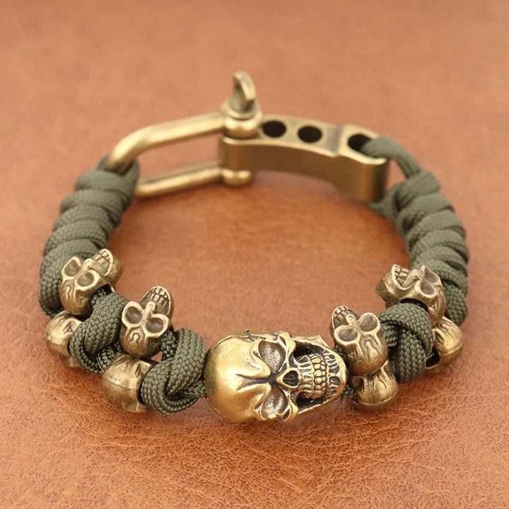 Skull Paracord Bracelet Gothic Wristband Halloween 2026 Gift Idea Adjustable Braided Jewelry