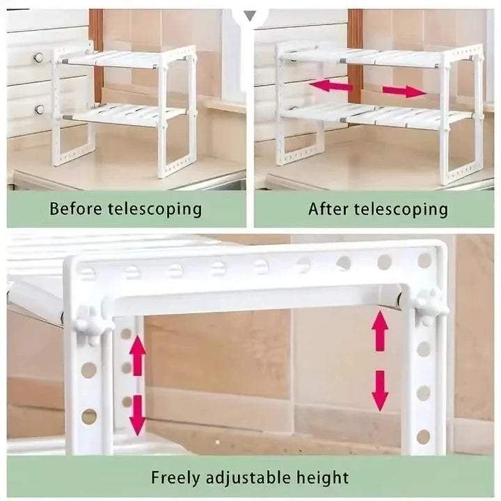 Stackable Sink Organizer Shelves - Home Organizers for Kitchen &amp; Bathroom Storage Solutions
