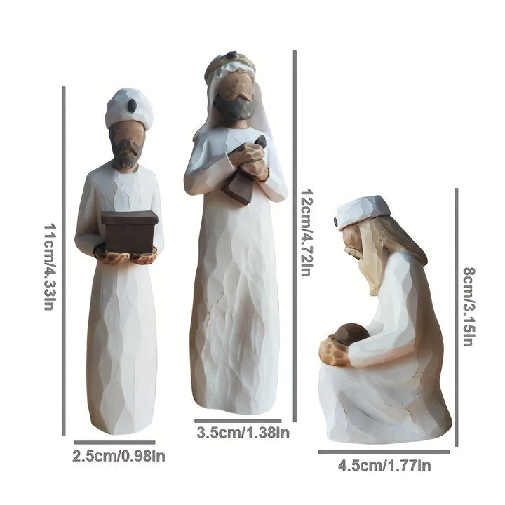 Nativity Figurines Set Handcrafted Resin Three Wise Men Nativity Scene Christmas Decor Gift