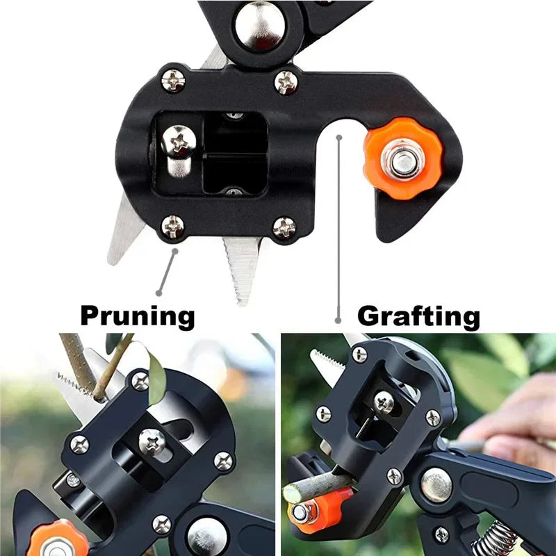 Professional Garden Grafting Tool Set - Stainless Steel Pruning Shears for Fruit Trees and Branches