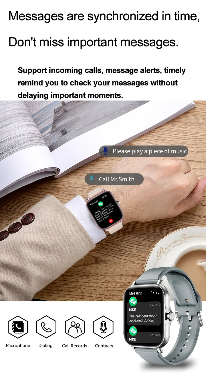 LAXASFIT Smart Watch Full Touch Screen Bluetooth Call – Heart Rate Sleep Tracker Sports Fitness Smartwatch 2026
