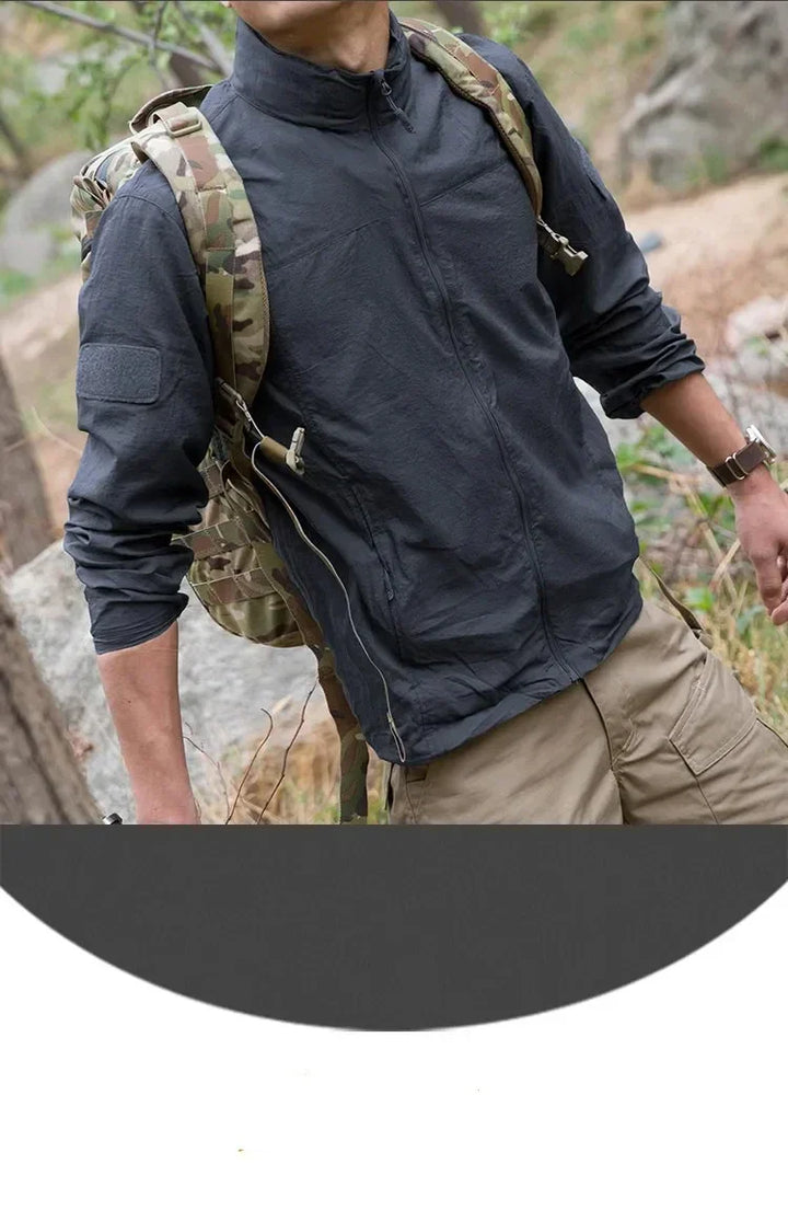Lightweight Men’s Jacket - Tactical Zip, Polyester, Summer