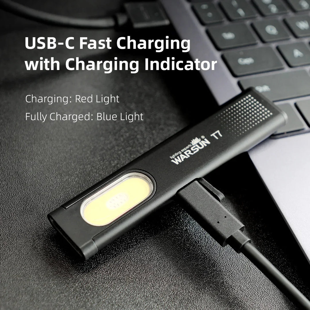 LED Keychain Flashlight 600Lm USB-C Rechargeable Mini Torch Light Portable Work Light With Magnet