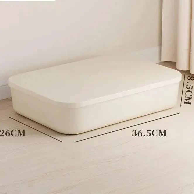 Beige PP Ins Style Storage Box with Lid - Home Organizers for Dustproof Clothing &amp; Toys
