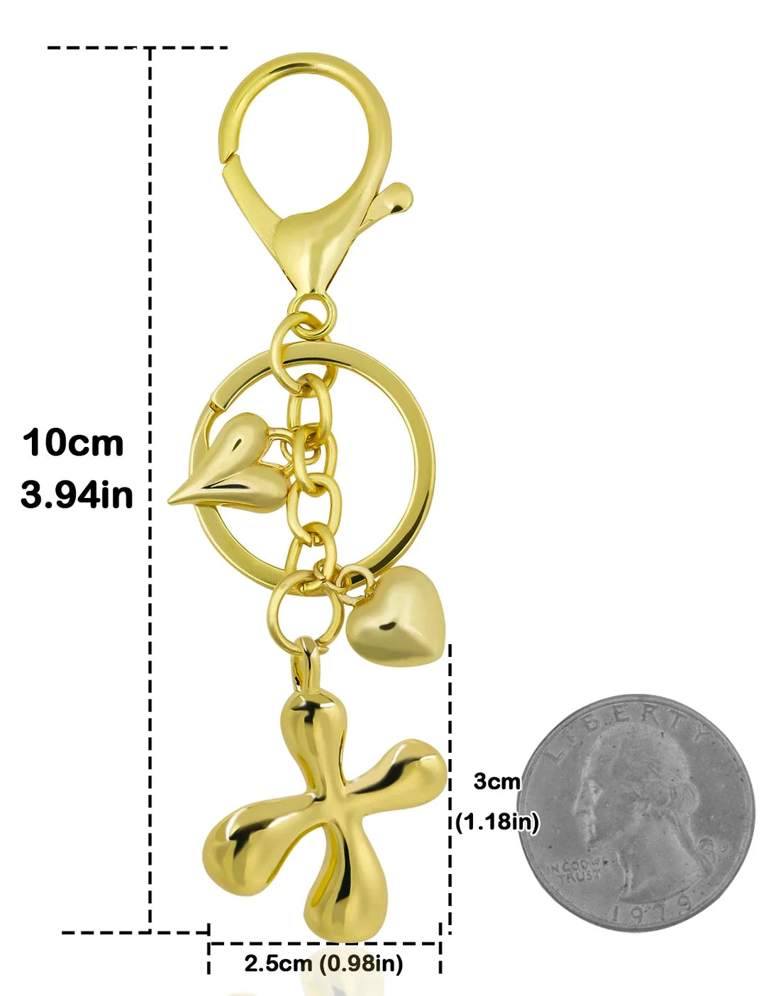 Personalized Keychain Gold Bubble Letter Bag Charm Gift