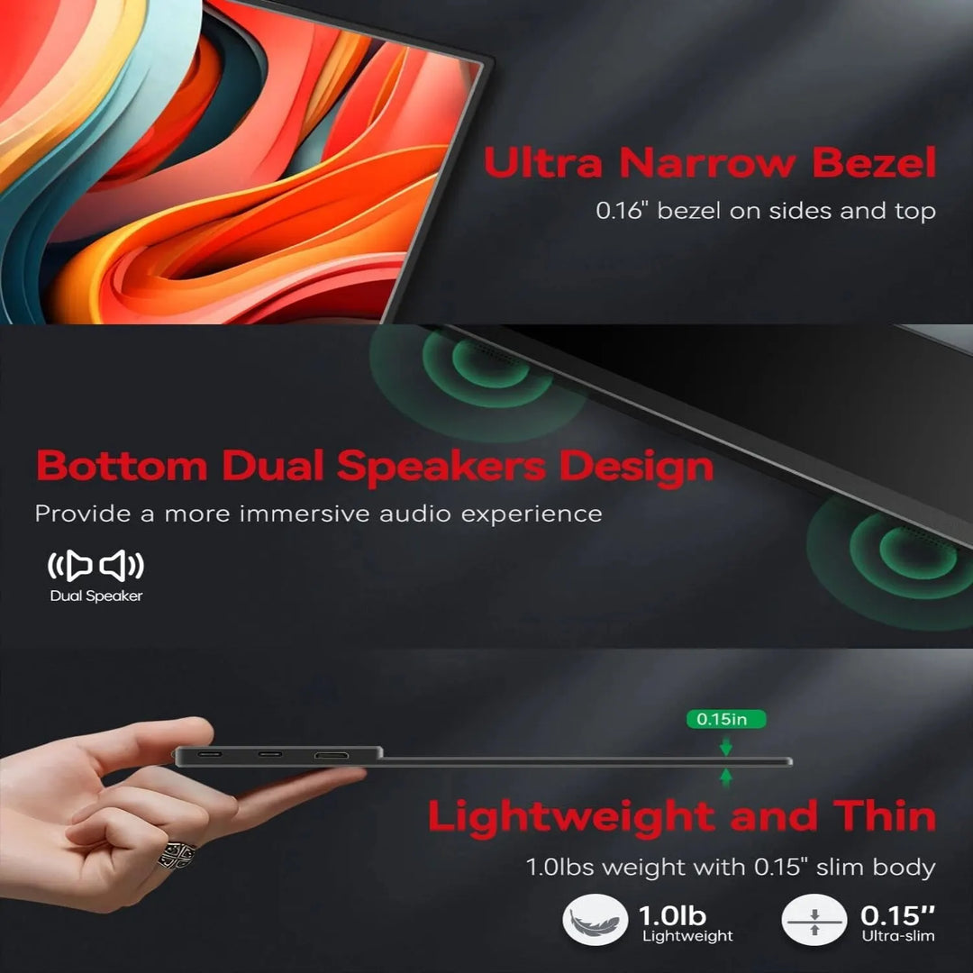 OLED 13.3 Inch Portable Monitor 1ms HDR 100 Percent DCI P3