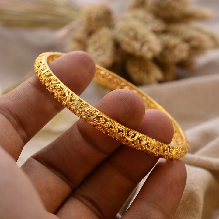 Gold Plated Bangles Luxury Arabic Wedding Bracelet