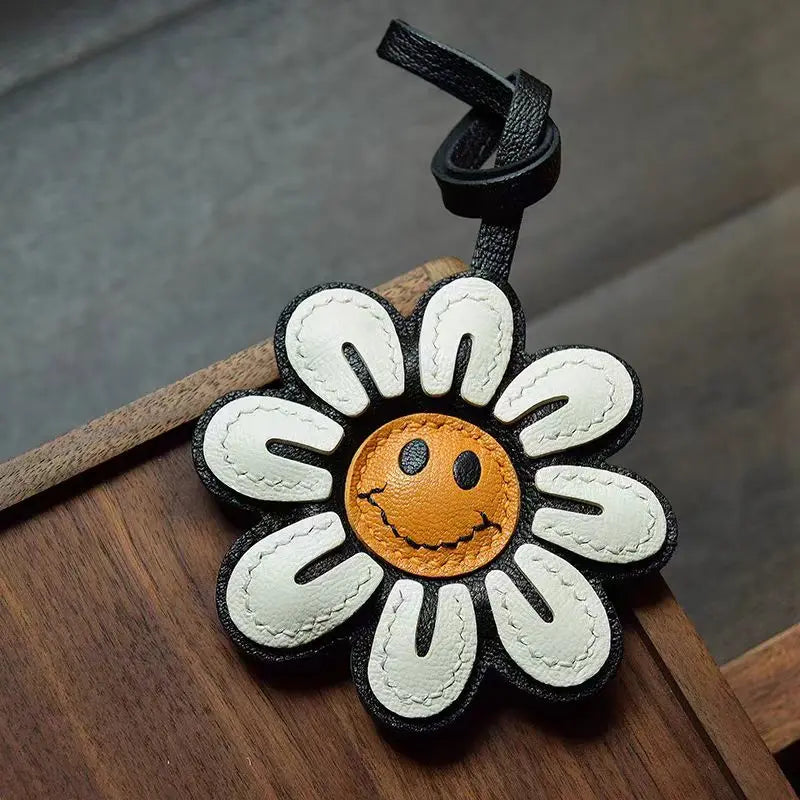 Leather Bag Charm No Face Keychain Black Cozy Cute Gift