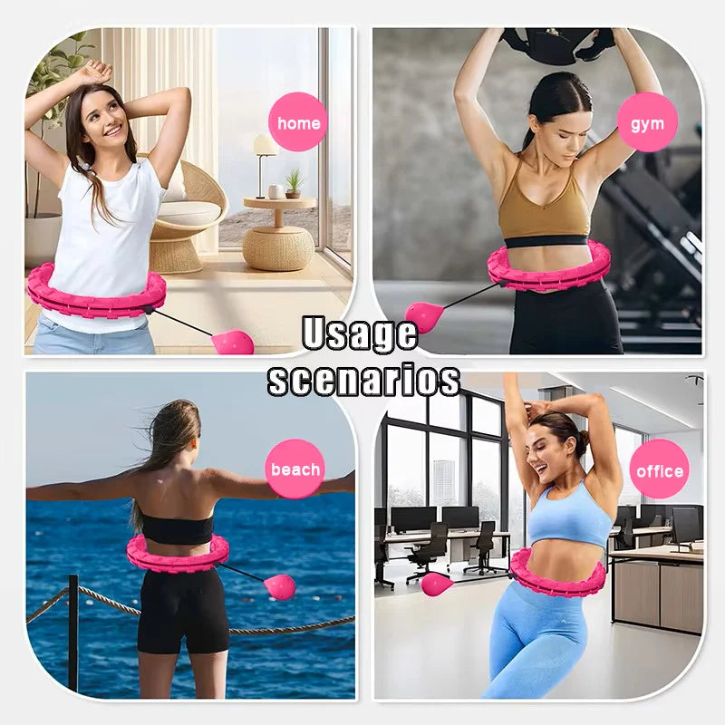 Smart Adjustable Fitness Hula Hoop 24-Section – Waist Massager Weight Loss Cardio Training 2026