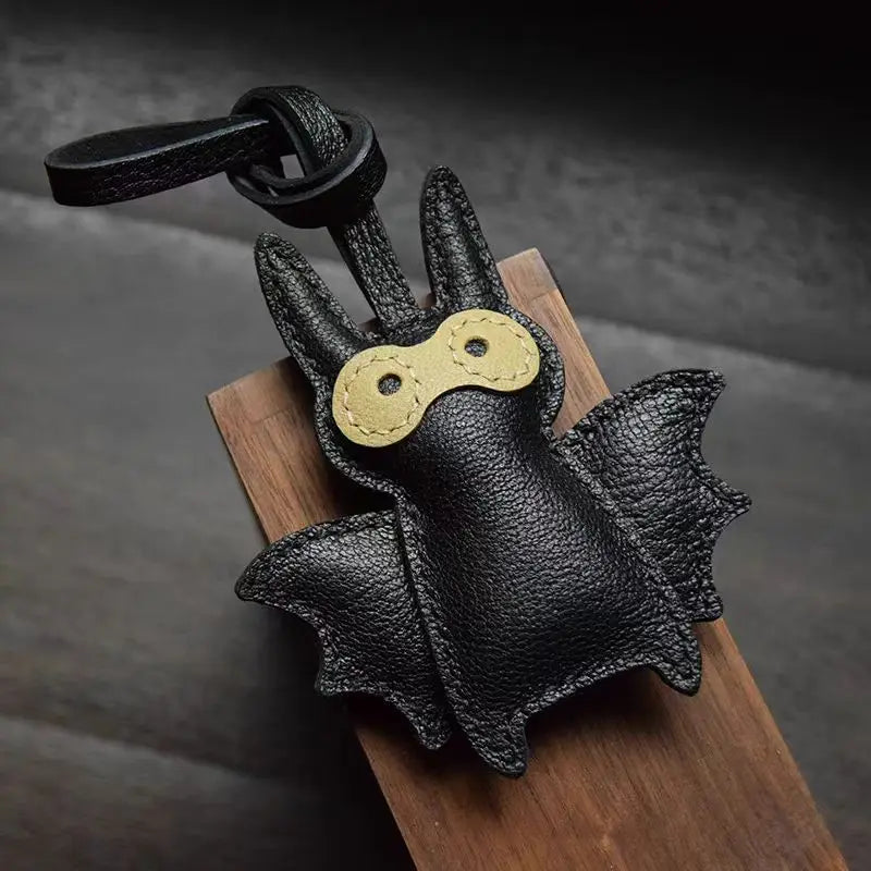 Leather Bag Charm No Face Keychain Black Cozy Cute Gift