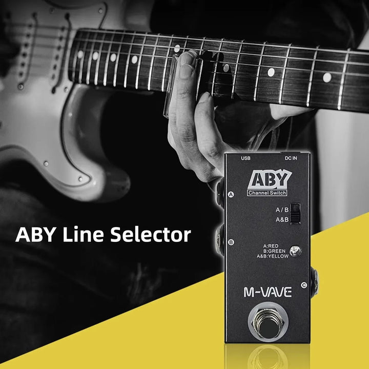 M-VAVE ABY Line Selector Pedal – True Bypass AB Box Mini Guitar Bass Channel Switch 2026