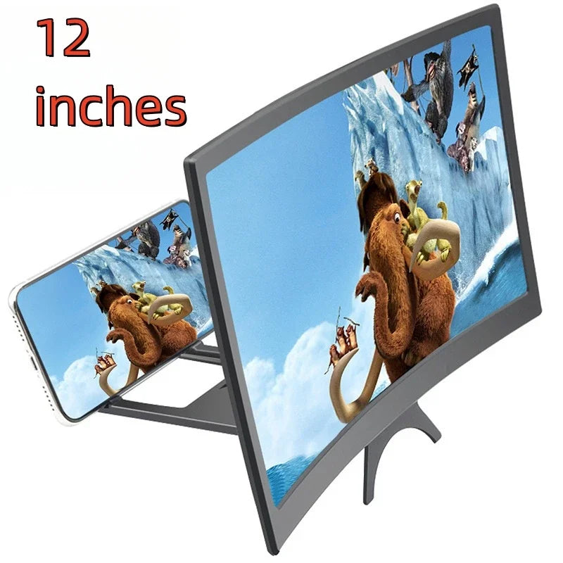 Phone Screen Magnifier 12 Inch Curved Desk Stand For Hands Free Video Viewing Back To School 2026 Ultra Clear