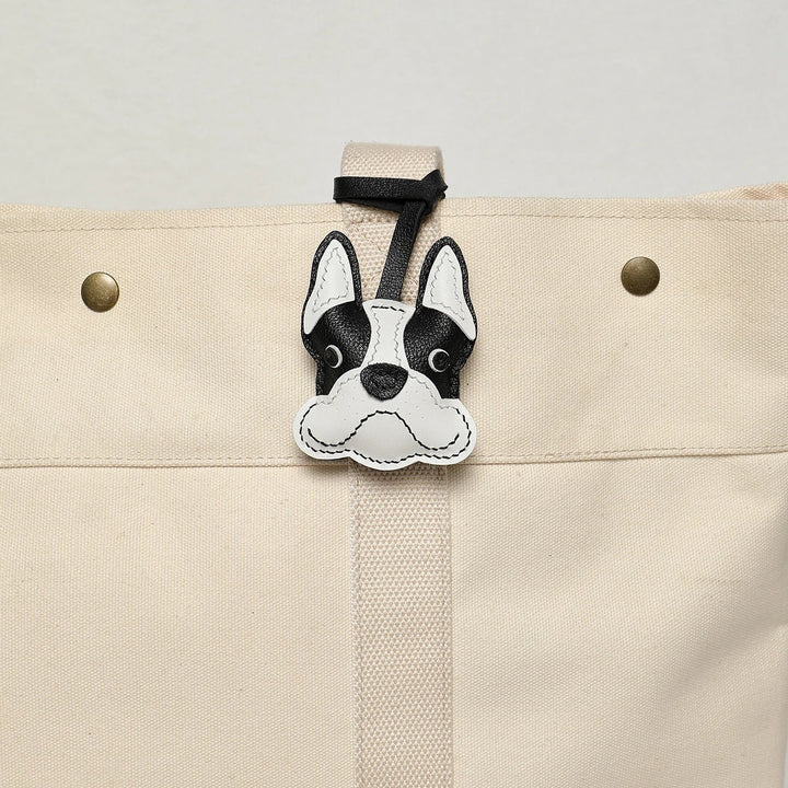 Leather Bag Charm No Face Keychain Black Cozy Cute Gift