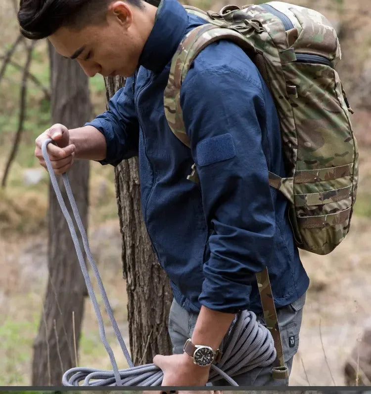 Lightweight Men’s Jacket - Tactical Zip, Polyester, Summer