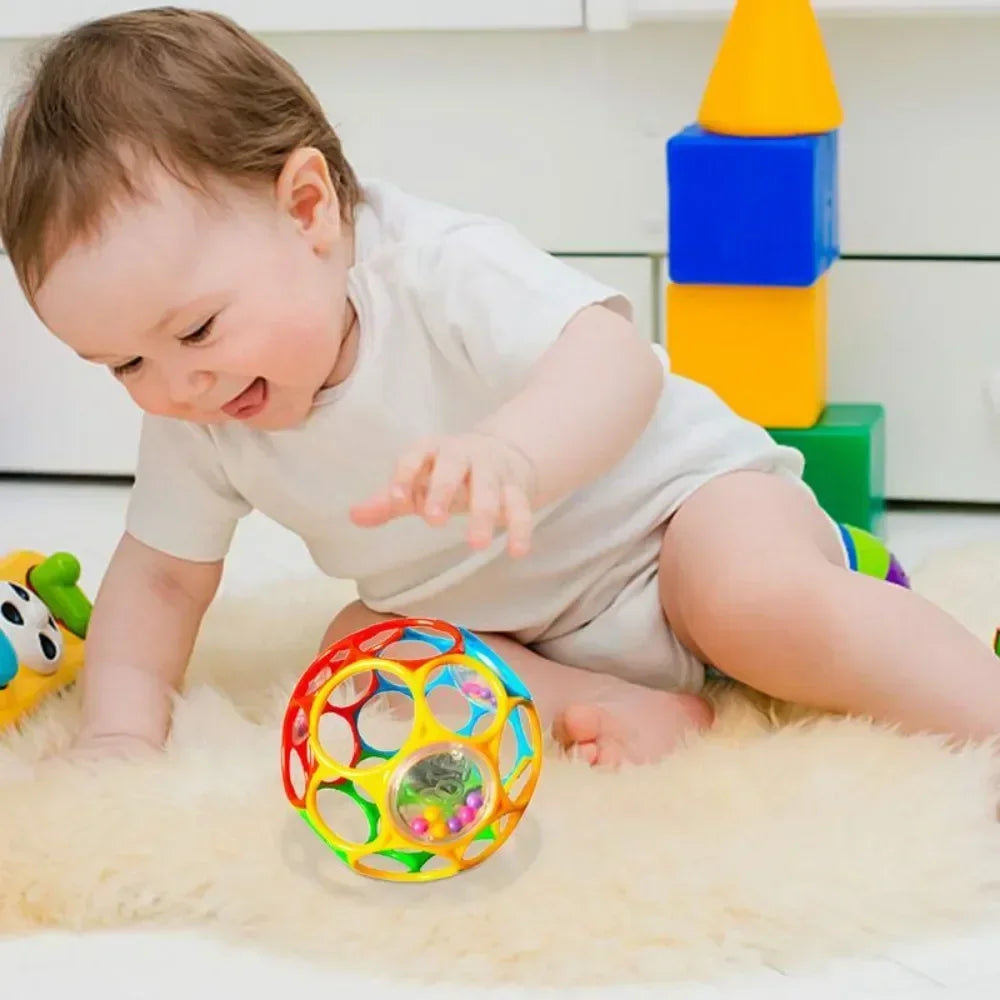 Baby Rattle Teether Ball Newborn Sensory Toys Soft Safe