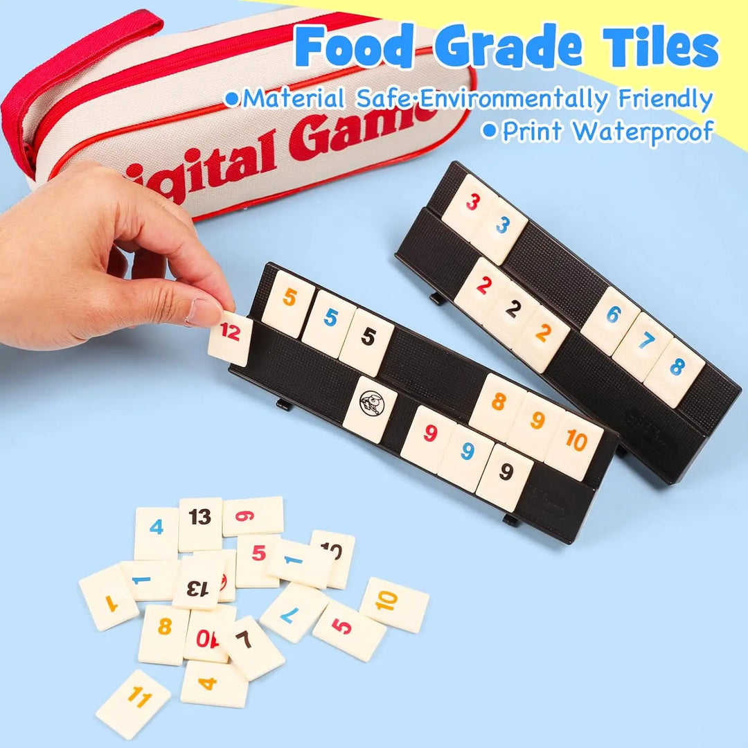 Portable Mahjong Game Set - Rummy Board Game for Adults &amp; Family Gatherings, Perfect for Travel