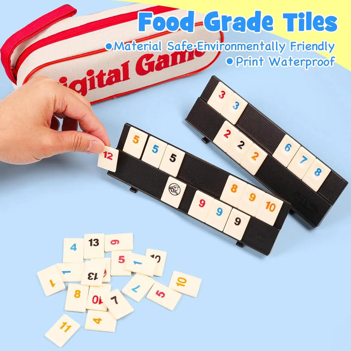 Portable Mahjong Game Set - Rummy Board Game for Adults &amp; Family Gatherings, Perfect for Travel