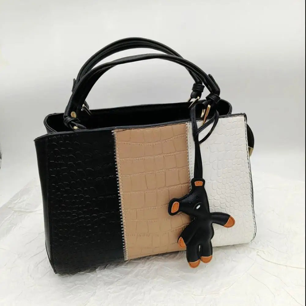 Bear Keychain PU Leather Mini Bag Charm Cute Gift Accessory