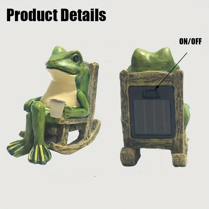 Solar Powered Mini Frog Garden Statue with LED Light – Indoor Outdoor Decorative Ornament Gift 2026